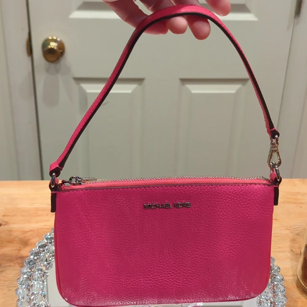 MICHAEL KORS Jet Set Small Pebbled Leather Convertible Wristlet NWT - Picture 9 of 9